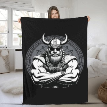 Discover Viking Warrior Man Odin Thor Norman Walhalla Fleece Blankets