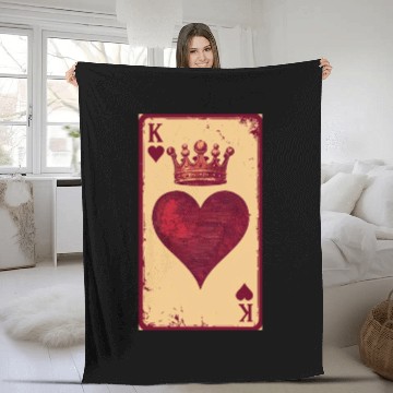 Discover Vintage King of Hearts Fleece Blankets