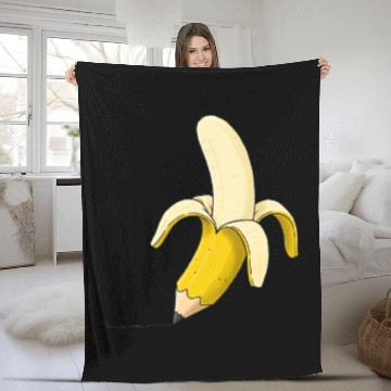Discover Banana pencil Fleece Blankets