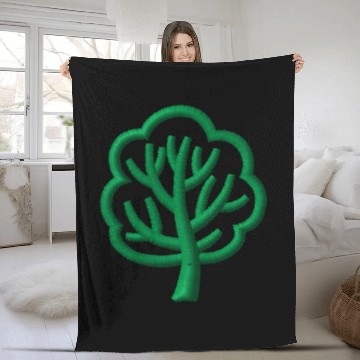 Discover Tree embroidered Fleece Blankets