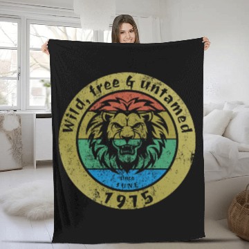 Discover 50th birthday Wild, free & untamed since 06/1975 Fleece Blankets
