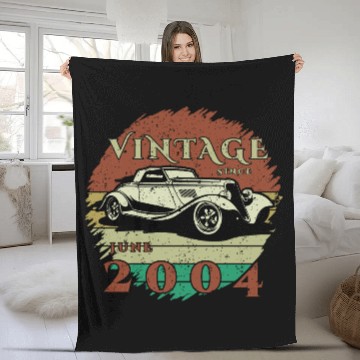 Discover 21st birthday Classic Car - Vintage since 06/2004 Fleece Blankets