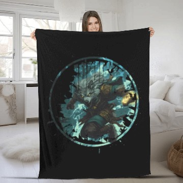 Discover Mystical Werewolf With Magic In The Dark Forest Fleece Blankets