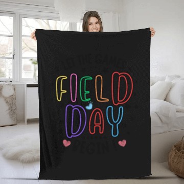 Discover Let The Games Begin Field Day Teacher Student Fleece Blankets