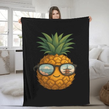 Discover Japan Pineapple Fleece Blankets