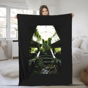 Discover Echoes of Growth Nature Reclaims the Halls Fleece Blankets
