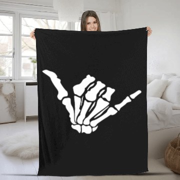 Discover Skeleton Shaka Hand – Bone Hang Loose Fleece Blankets