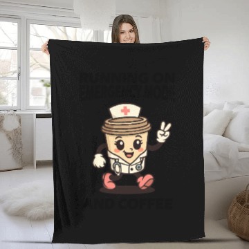 Discover Emergency Mode Active – Fueled by Coffee Fleece Blankets
