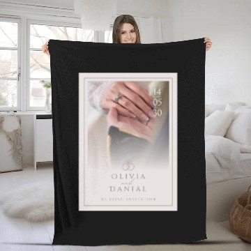 Discover Light Pink Elegant and Minimal Wedding Invitati Fleece Blankets