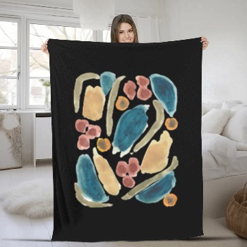 Discover Pastel Abstract Watercolor Shapes Fleece Blankets
