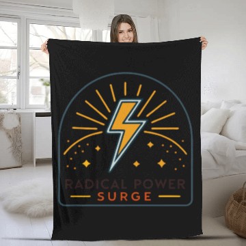 Discover Radical Power Surge Lightning Bolt 80s Fleece Blankets