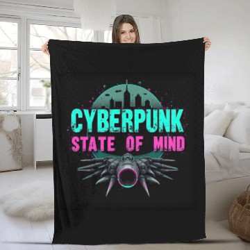 Discover Cyberpunk State of Mind Fleece Blankets