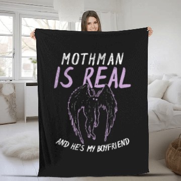 Discover Mothman Is My Boyfriend For Cryptid Lover Fleece Blankets