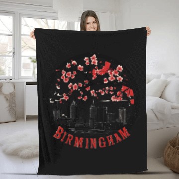 Discover Birmingham City Albm skyline USA Fleece Blankets