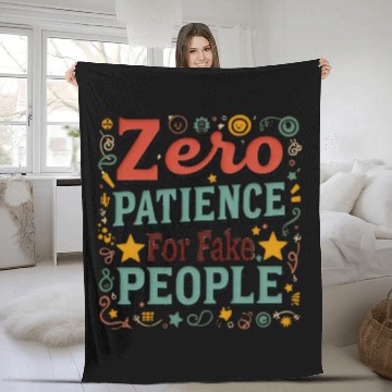 Discover Zero Patience for Fake People Retro Aesthetic Fleece Blankets