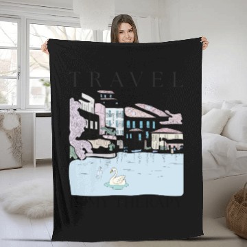 Discover Travel Therapy Design Fleece Blankets