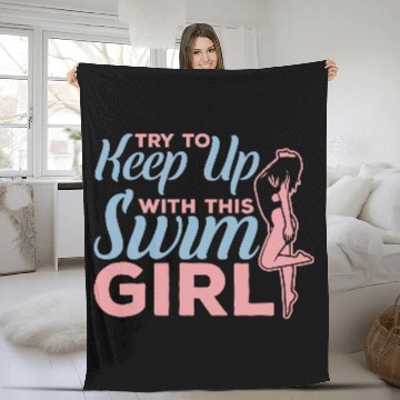Discover Funny Swim Girl Fleece Blankets