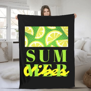 Discover Lemon Fresh Summer Mood – Minimalist Citrus Art Fleece Blankets