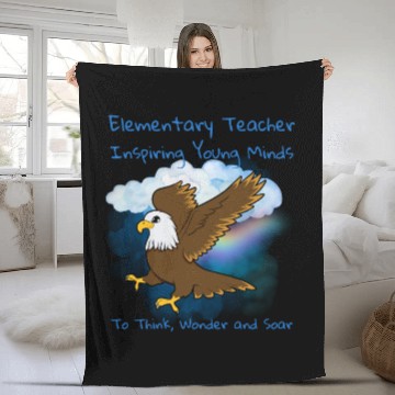 Discover Elementary Teacher Inspiring Young Minds Fleece Blankets