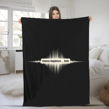 Discover Choose Happiness Soundwave - Music Therapy Gift Fleece Blankets