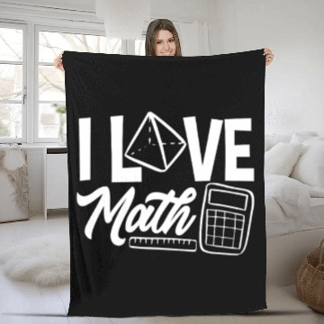 Discover Math Teacher I Love Math Geometric Vibes Fleece Blankets