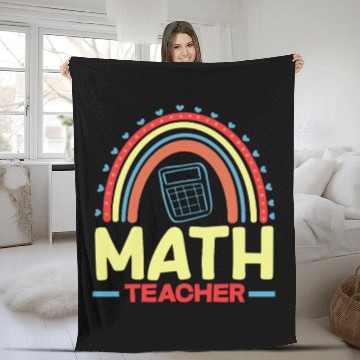 Discover Math Teacher Rainbow Graphic Art Fleece Blankets