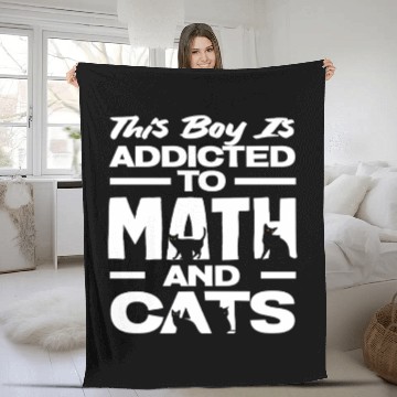 Discover Math Teacher Addicted To Math And Cats Fleece Blankets