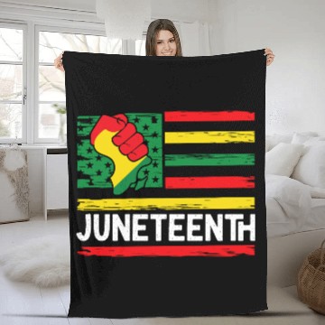 Discover Freedom Day Juneteenth Black And Proud Fleece Blankets