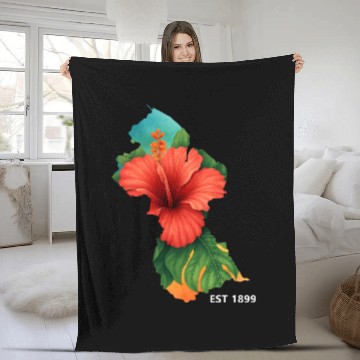 Discover Hibiscus Ed. Est 1899 Fleece Blankets