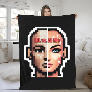 Discover IRL vs AI me Fleece Blankets