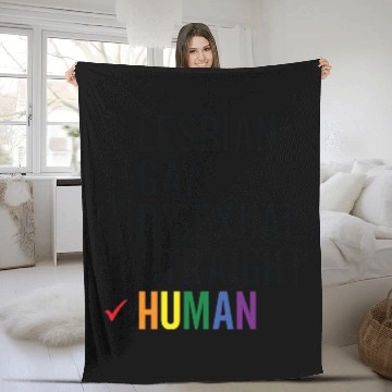 Discover Gay Pride lesbian gay bisexual straight human Fleece Blankets