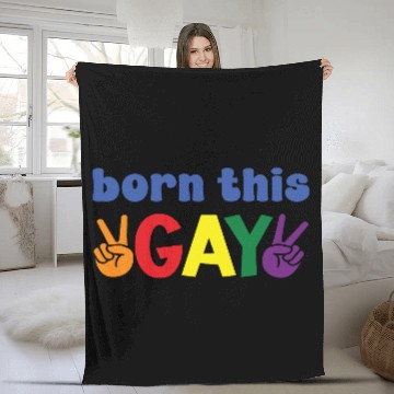 Discover Gay Pride Born This ggay Fleece Blankets