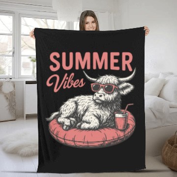 Discover Summer vibes Summer Vacation Fleece Blankets