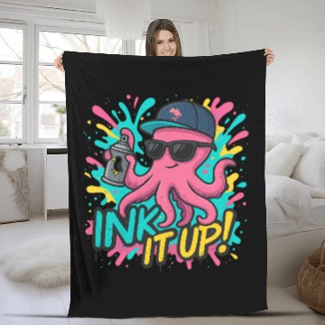 Discover Ink It Up – Cool Graffiti Octopus Street Art Desig Fleece Blankets