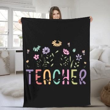Discover Floral Teacher Appreciation Teacher Fleece Blankets