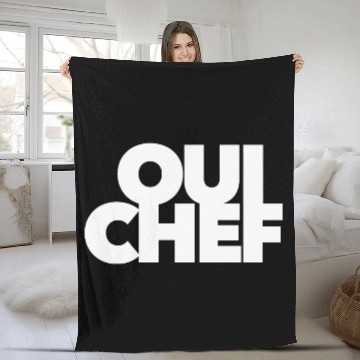 Discover funny Oui Chef restaurant boss staff sous employee Fleece Blankets
