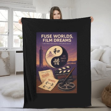 Discover Fuse Worlds, Film Dreams Hollywood Fleece Blankets