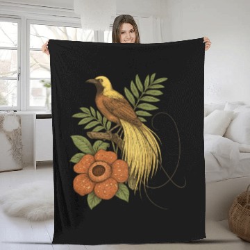 Discover Bird of Paradise Rafflesia Fleece Blankets