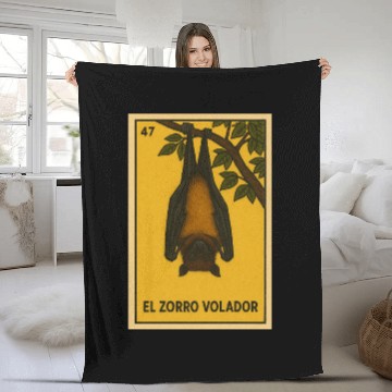 Discover EL ZORRO VOLADOR - THE FLYING FOX - LA LOTERÍA Fleece Blankets