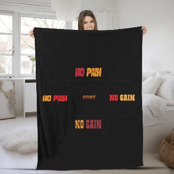 Discover No Pain No Gain – Motivational Gym Workout Fleece Blankets