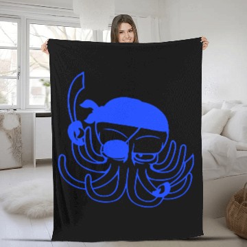 Discover Octopus pirate crew captain sailor buccaneer sail Fleece Blankets