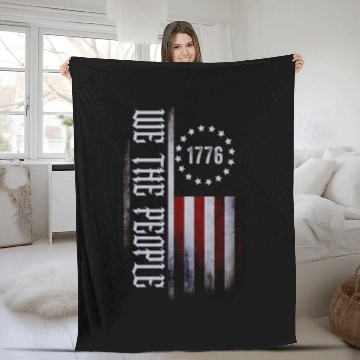 Discover We the People 1776 American Flag USA Fleece Blankets