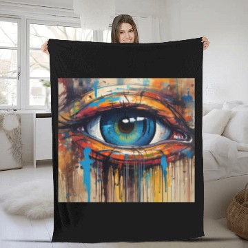 Discover I am here - abstract Fleece Blankets