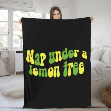 Discover Nap Under a Lemon Tree Retro Design Fleece Blankets