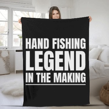 Discover Hand Fishing Legend in the Making Fleece Blankets