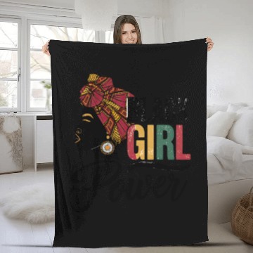 Discover Juneteenth BLACK GIRL Power Fleece Blankets