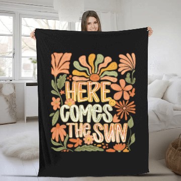 Discover Here Come the Sun Summer Vacation Fleece Blankets