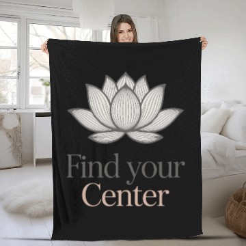 Discover Find Your Center Lotus Fleece Blankets