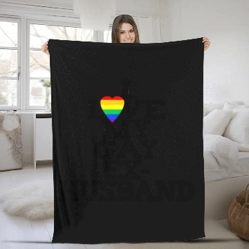 Discover Rainbow Heart I Love My Gay Ex-Husband LGBTQ+ Ally Fleece Blankets