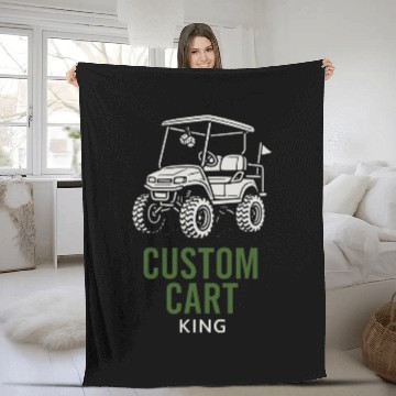 Discover Golf Cart Life Senior Humor Retirement Ride Fleece Blankets